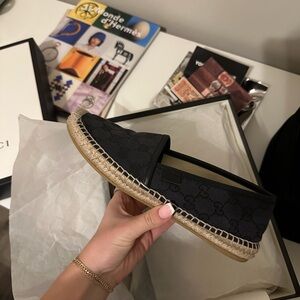 Gucci Black Espadrille Loafers for Women